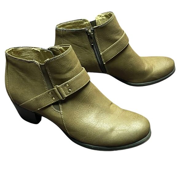 Naturalizer boots ankle booties low heel tan comfortable casual buckle size 8 - Picture 3 of 8